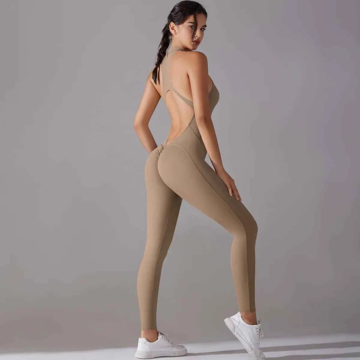 Women’s Tummy Control Butt Lift Sports Bodysuit Fitness Yoga Outfit