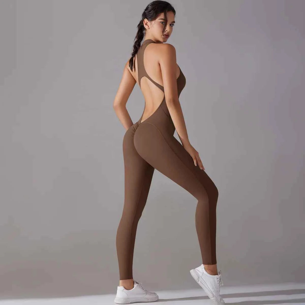 Women’s Tummy Control Butt Lift Sports Bodysuit Fitness Yoga Outfit