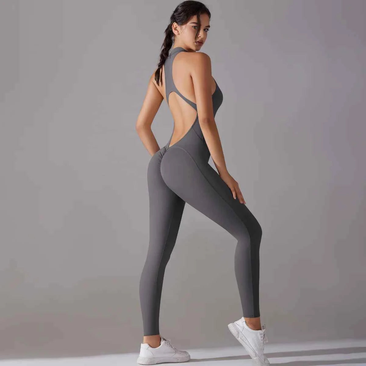 Women’s Tummy Control Butt Lift Sports Bodysuit Fitness Yoga Outfit