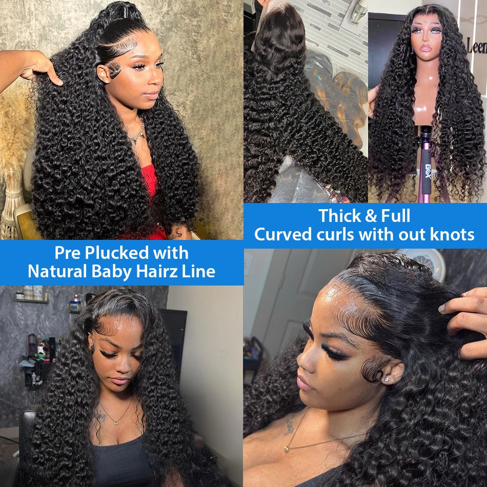 Xcurly 30 inch Loose Deep Wave Glueless 5x5 Ready to Wear Lace Closure Wig Pre Plucked Water Curly HD Lace Front Human Hair Wigs