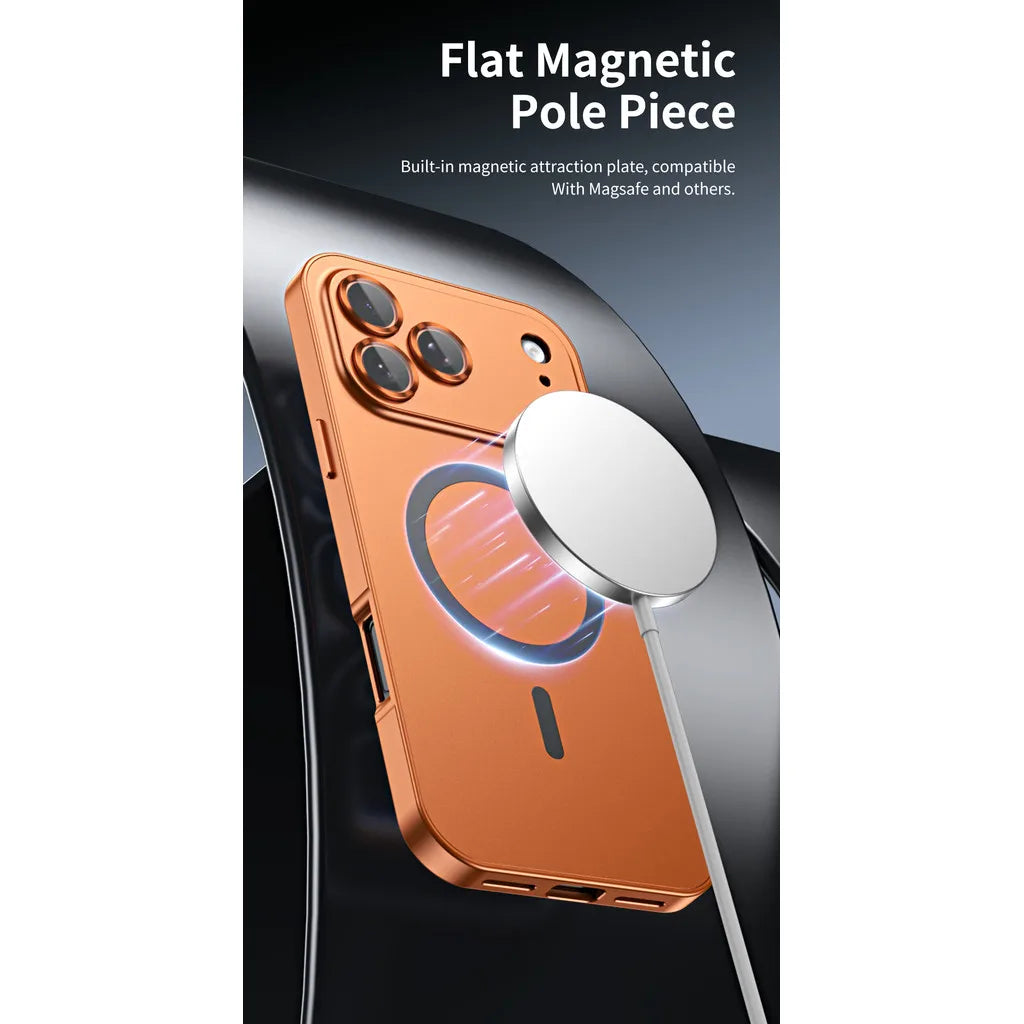 For iPhone Air / 17 Pro Max Magnetic Alloy Snap Case with Lens Ring Film