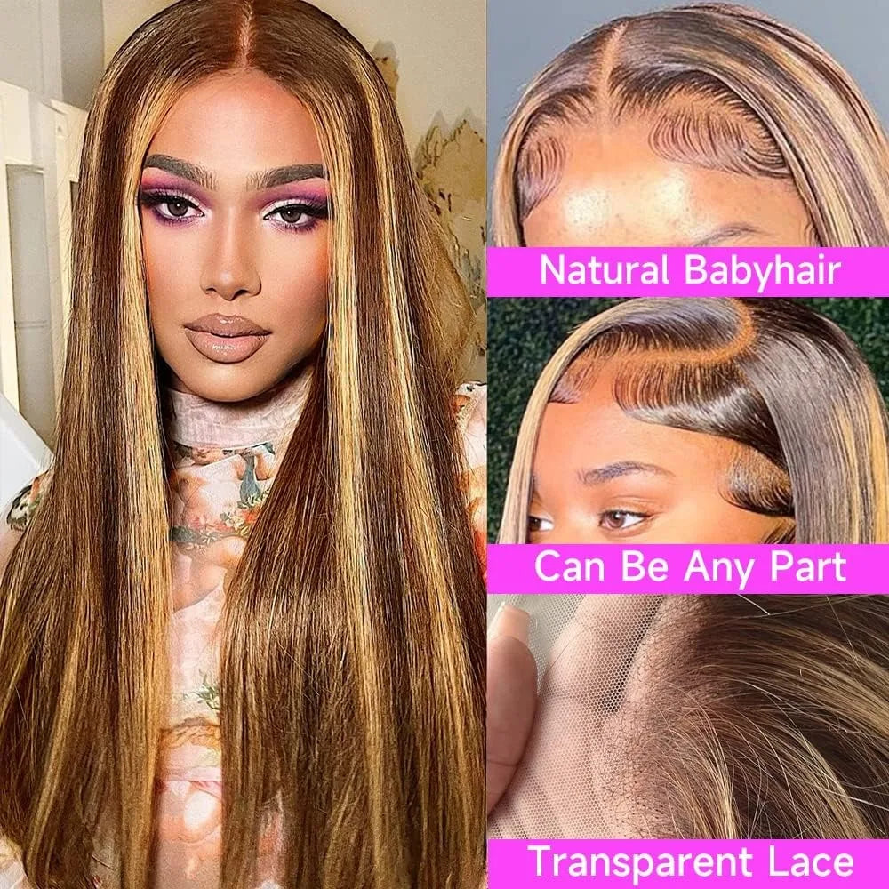 200 Density 13×6 Highlight Wig – Bone Straight HD Lace Frontal (20–30 Inch)