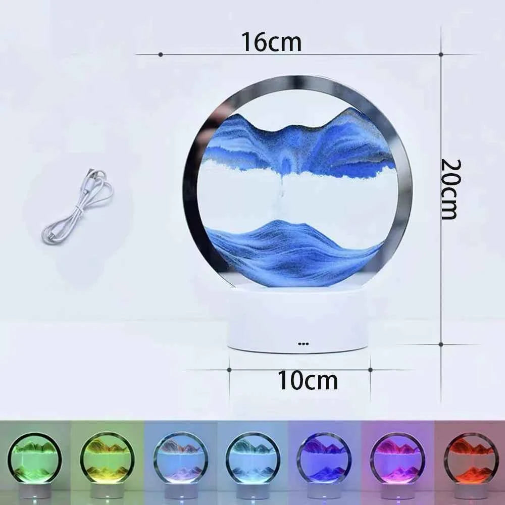 Luminous Hourglass Art Decoration - Creative Quicksand Painting Ornament for Living Room, Office, and Luxury Gifts
