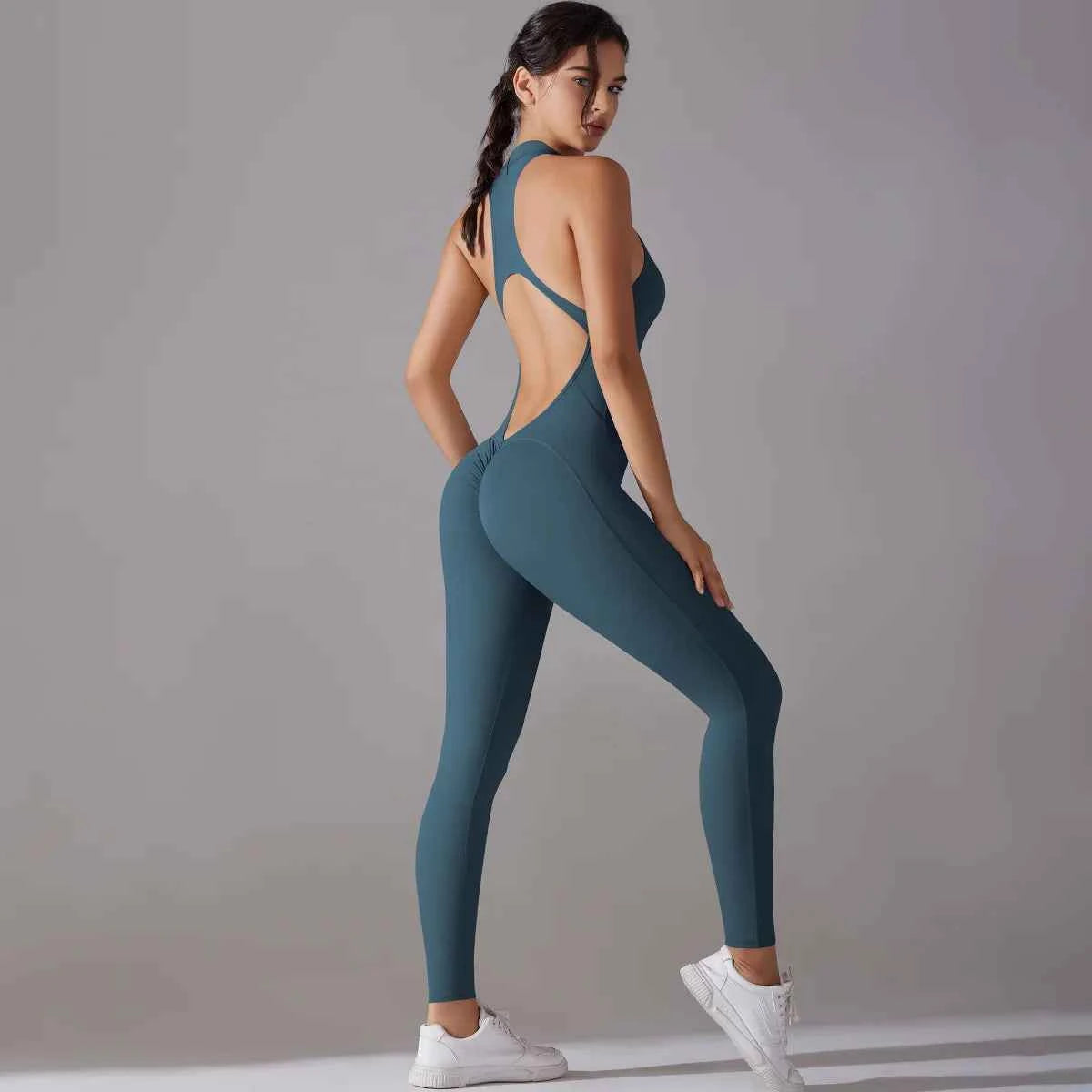 Women’s Tummy Control Butt Lift Sports Bodysuit Fitness Yoga Outfit