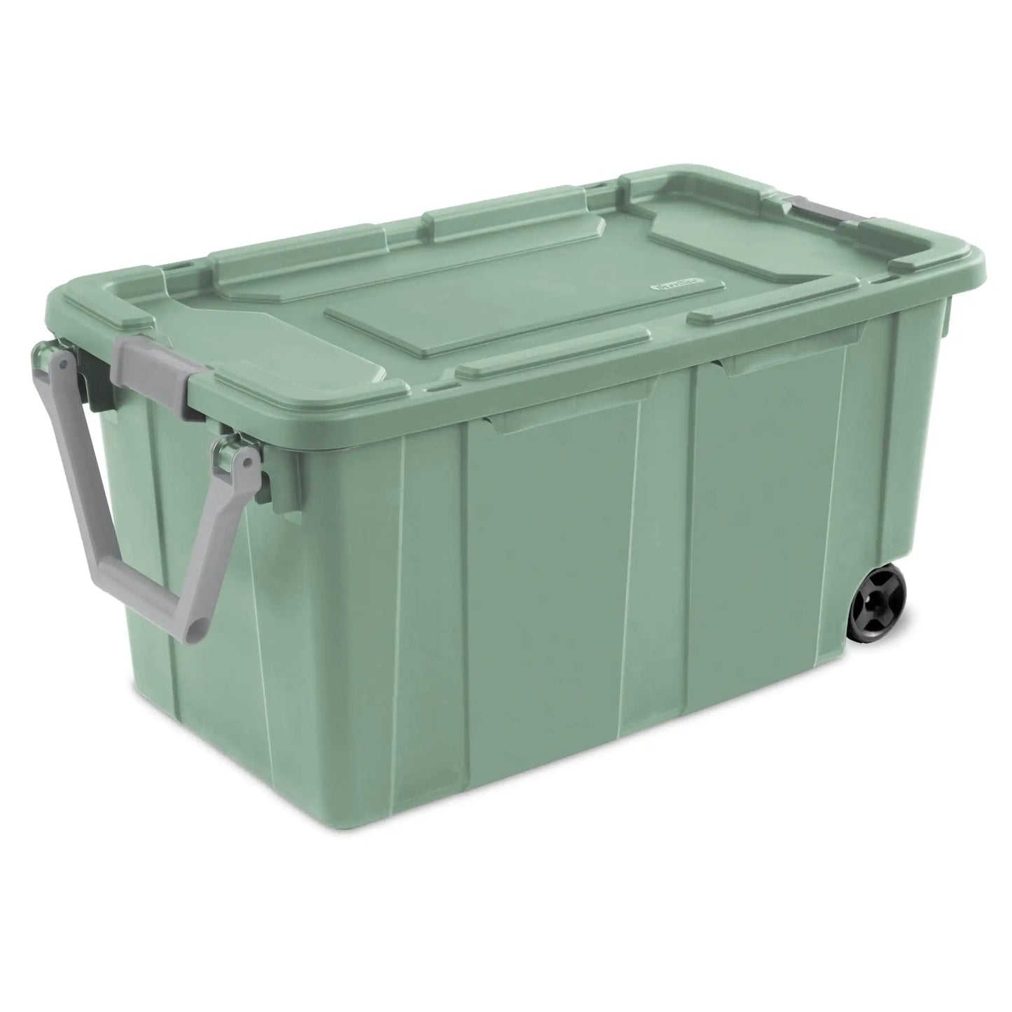 Sterilite 40 Gallon Wheeled Industrial Tote Plastic, Black, Set of 2