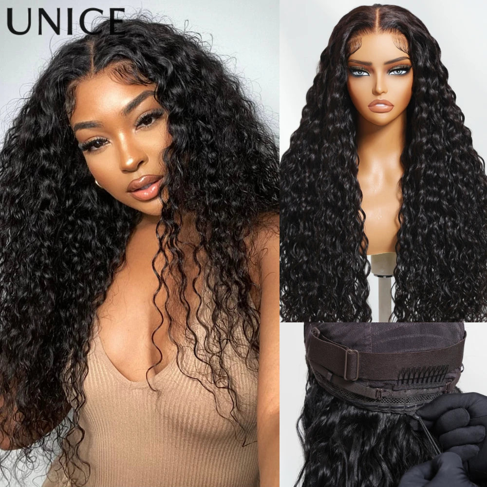 UNICE Water Wave Human Hair Wig Pre‑Cut Pre‑Plucked Glueless 7×5 & 13×4 Lace