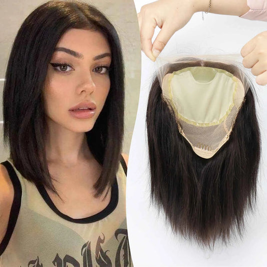 Virgin European Human Hair Silk‑Top Lace Front Medical Wig with PU Perimeter – Natural Scalp Look