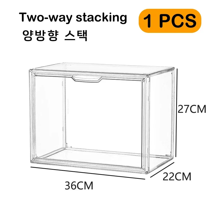 DUTRIEUX Acrylic Storage Box – Glossy, Stackable Organizer for Shoes, Toys & Makeup