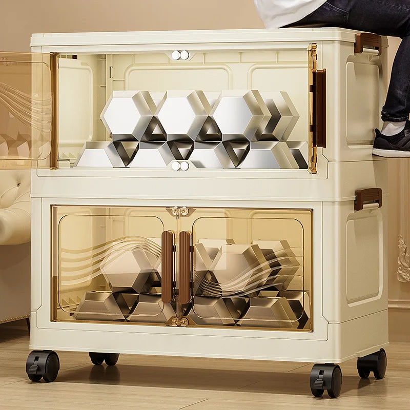 Foldable Clear Storage Box – Sturdy Plastic Organizer for Clothes and Toys