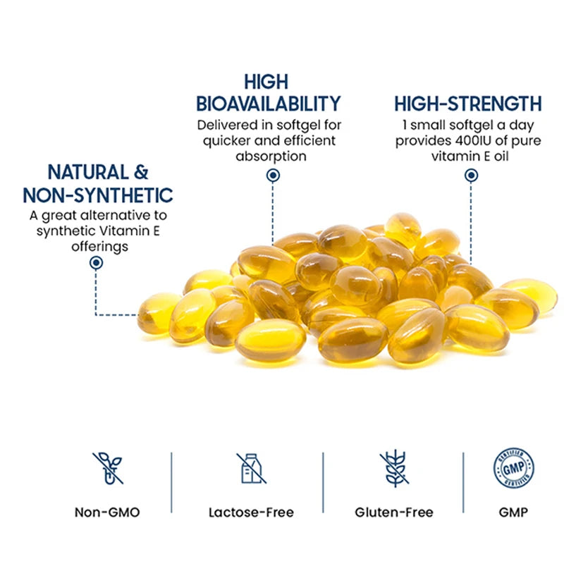 Bcuelov Vitamin E Capsules – Daily Antioxidant Support for Skin & Immunity (30–120 Ct)