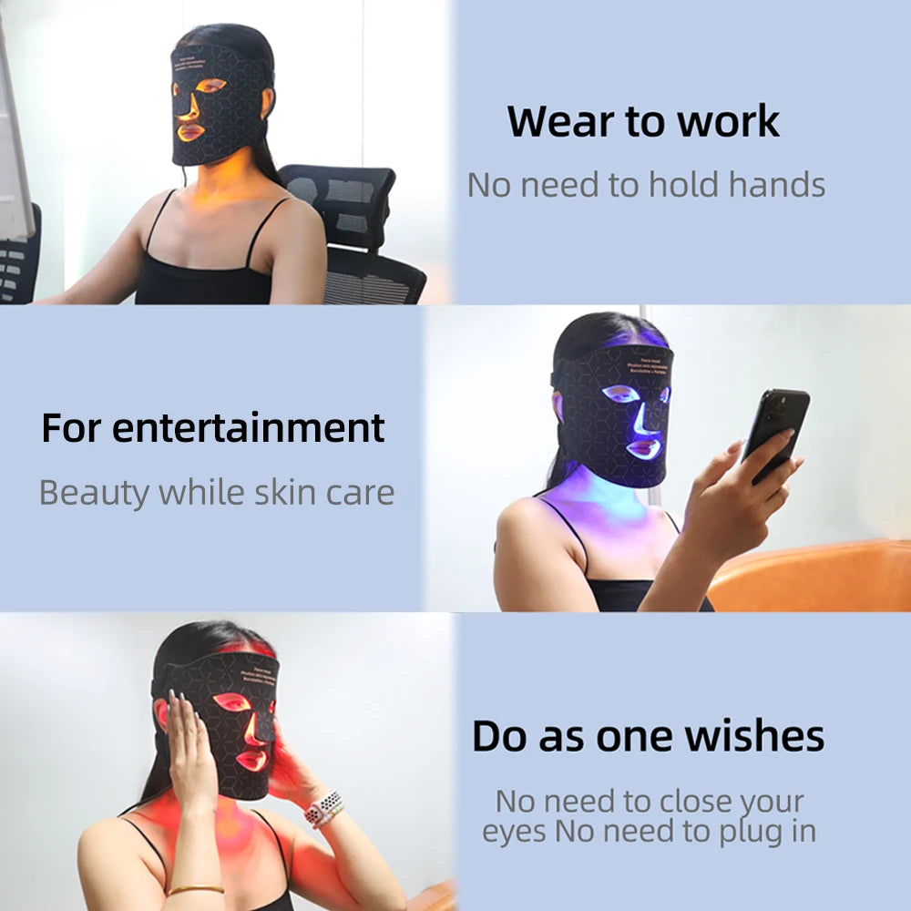 Infrared LED Mask - Silicone LED Anti-Aging Mask for Brightening Skin Tone and Repairing Fine Lines