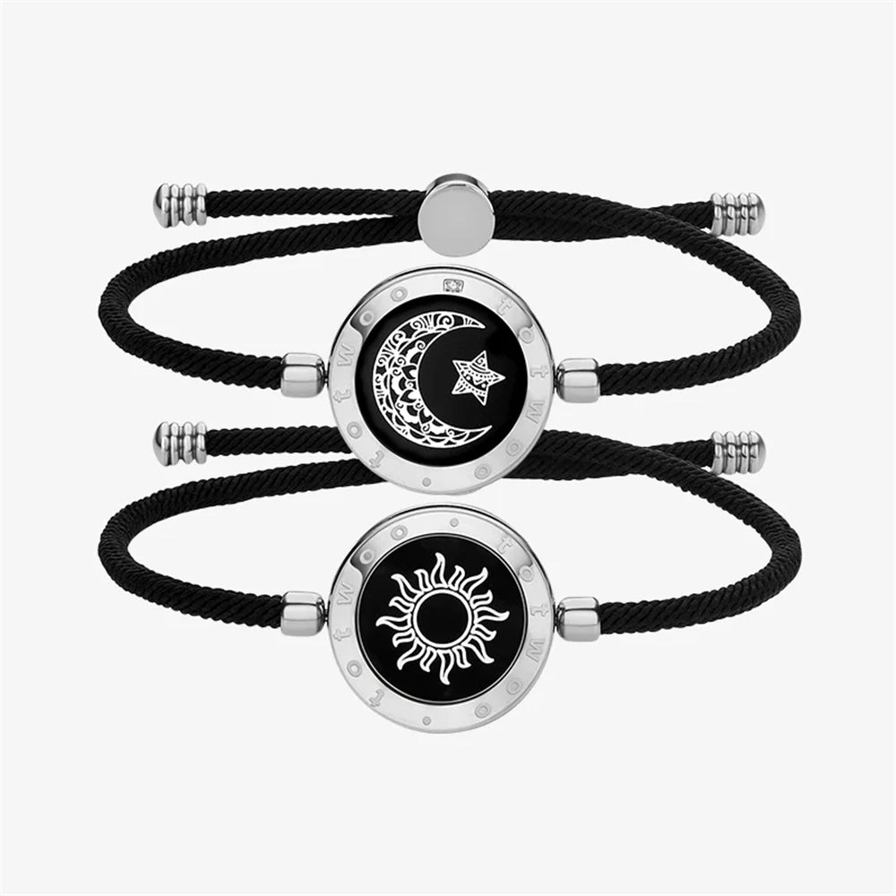 TOTWOO Long Distance Touch Bracelets for Couples ,Light up&Vibration Relationship Gifts for Lovers Smart Jewelry Love Bracelets