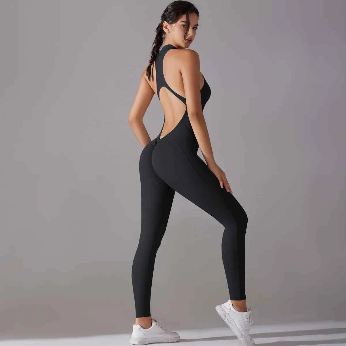 Women’s Tummy Control Butt Lift Sports Bodysuit Fitness Yoga Outfit