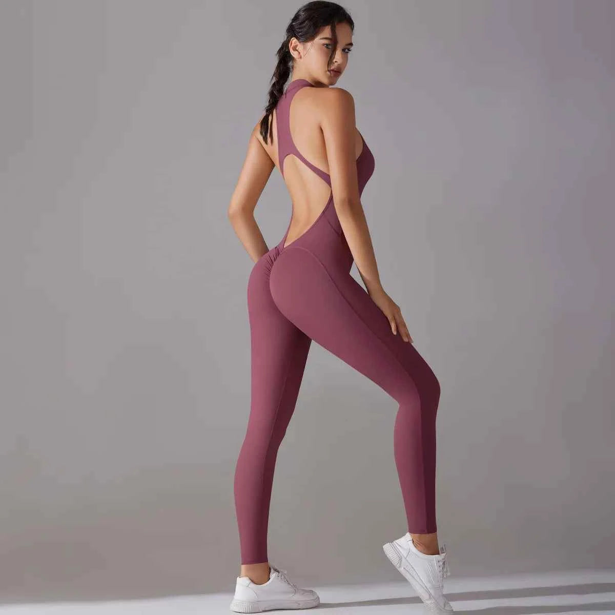 Women’s Tummy Control Butt Lift Sports Bodysuit Fitness Yoga Outfit