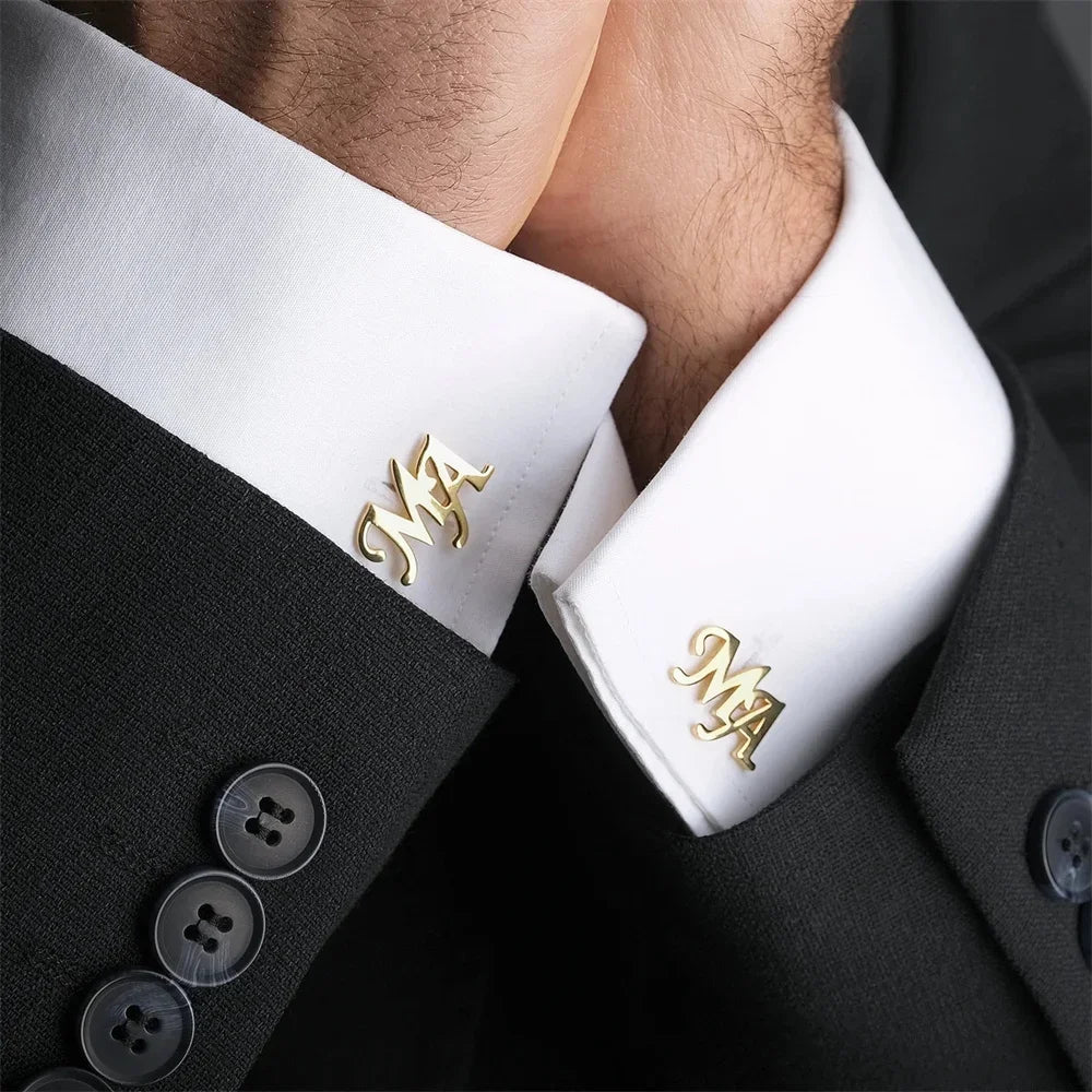FAIRY FEEL Custom Name Cufflinks – Personalized Stainless Steel Gift