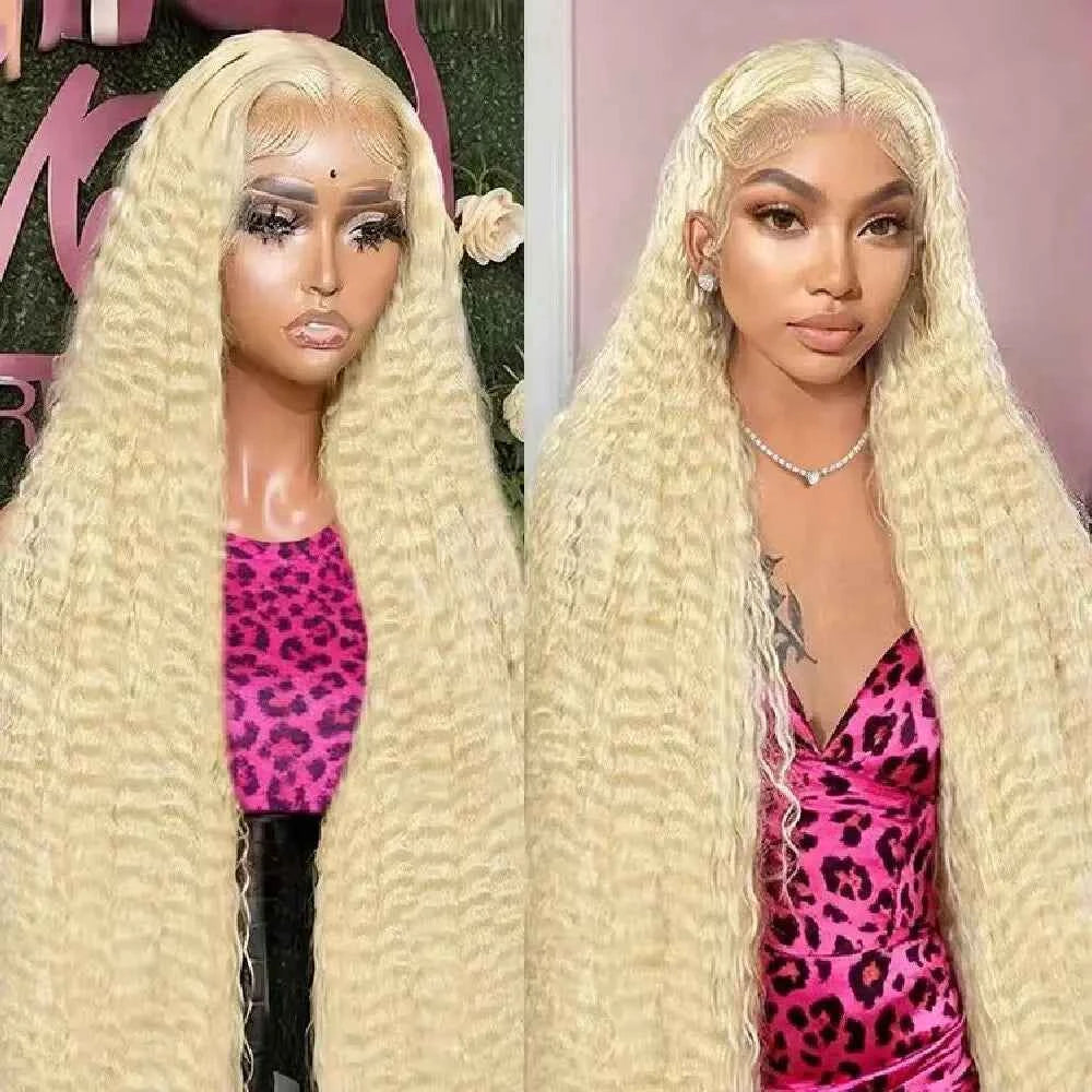 613 Blonde HD Lace Front Wig 13×4 – Jerry Curly Human Hair (10–40 Inch)