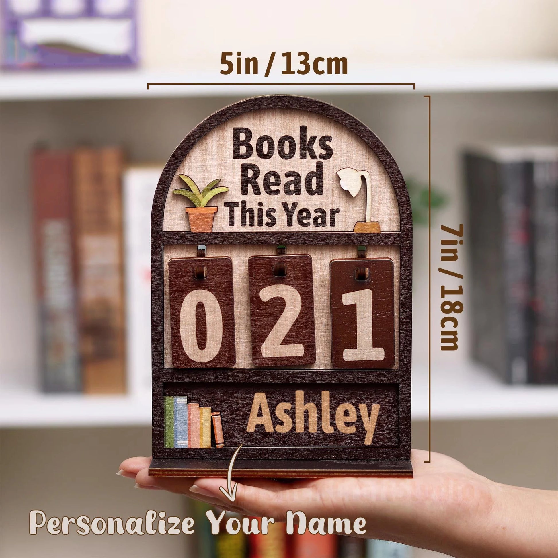 Custom Wooden Book Tracker Sign for Readers - Personalized Books Read Counter & Reading Challenge Tracker