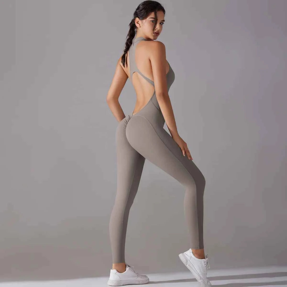 Women’s Tummy Control Butt Lift Sports Bodysuit Fitness Yoga Outfit