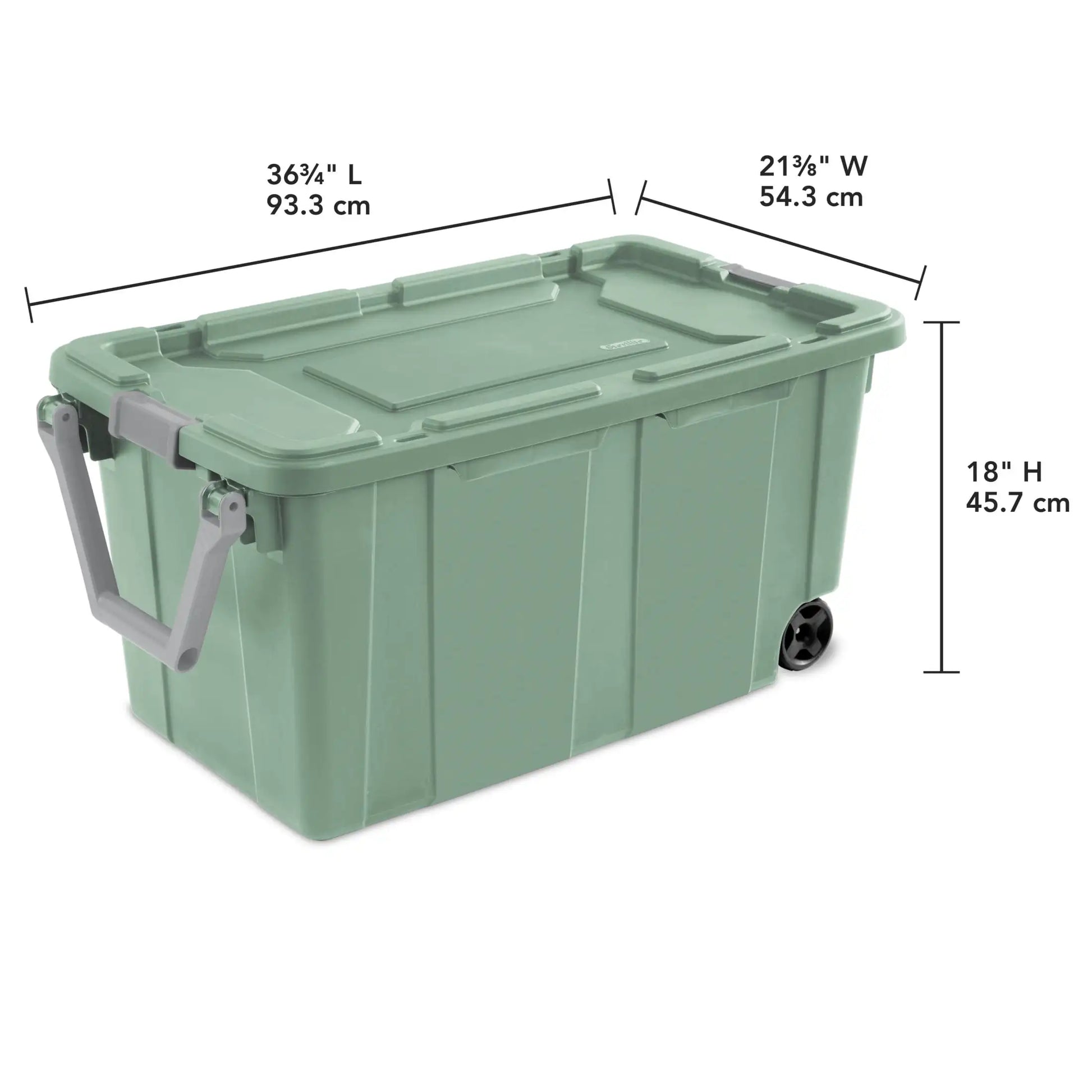 Sterilite 40 Gallon Wheeled Industrial Tote Plastic, Black, Set of 2