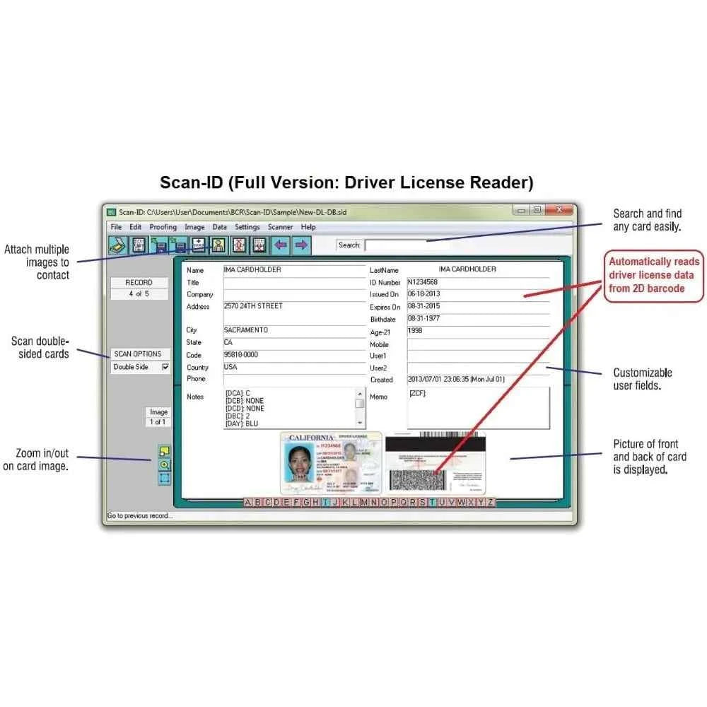 High‑Quality Duplex ID Scanner w/ Scan‑ID Full Version – Fast Age Verification – Windows Compatible – NEW