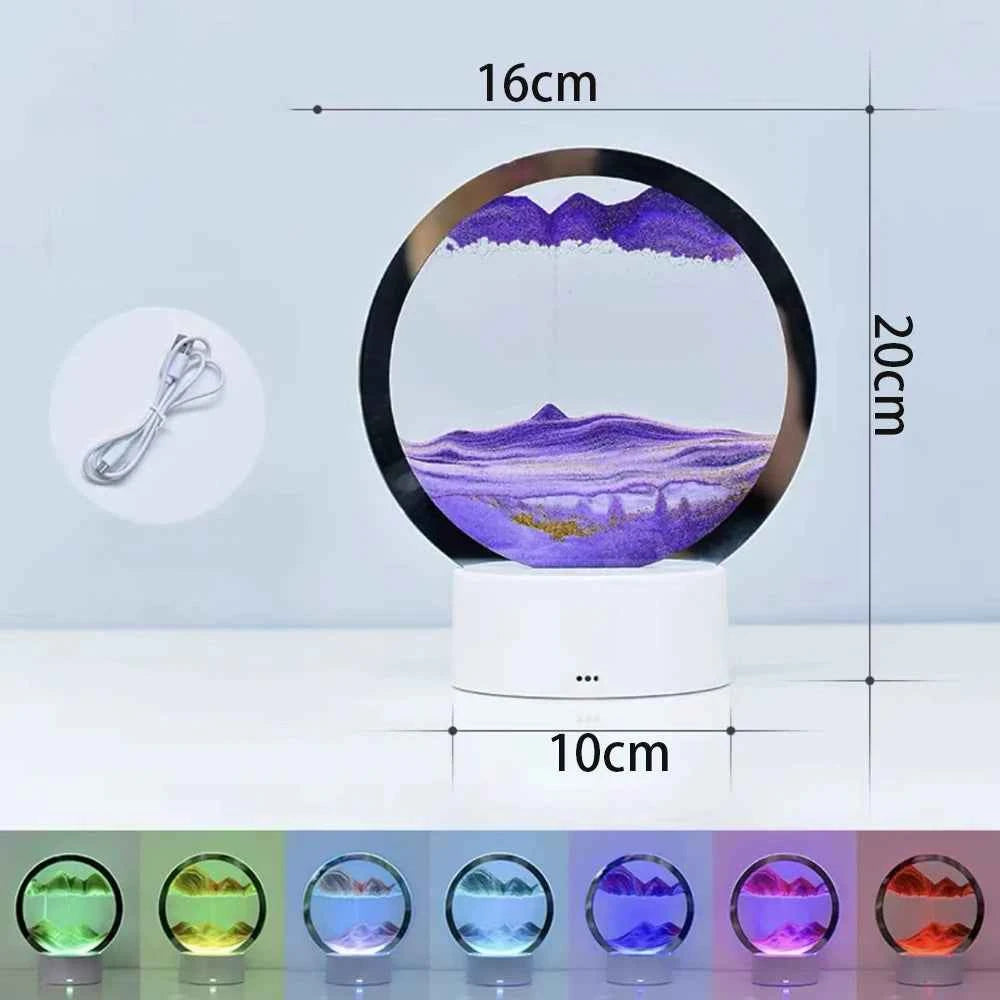 Luminous Hourglass Art Decoration - Creative Quicksand Painting Ornament for Living Room, Office, and Luxury Gifts