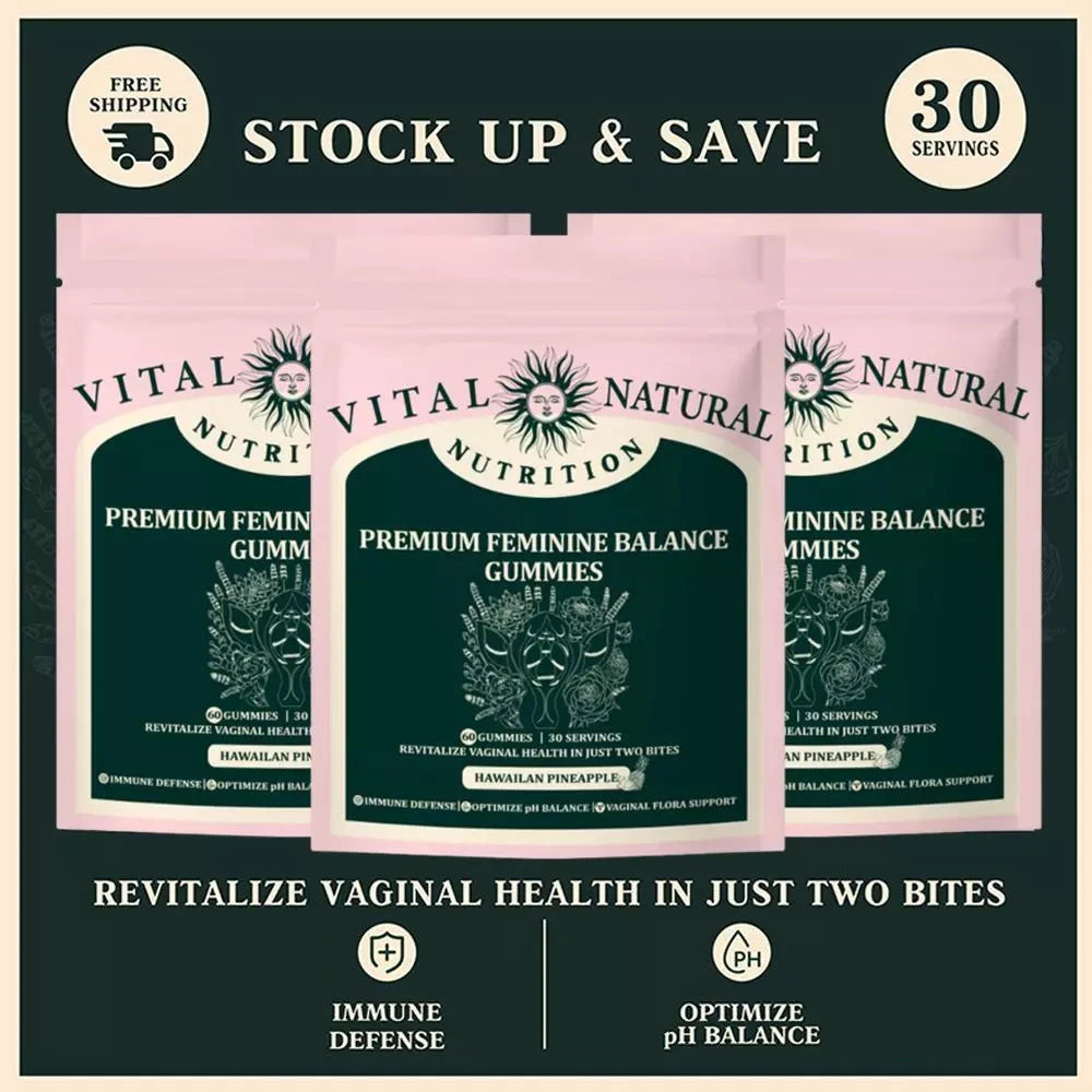 60 Pieces of Quit Mood Women's Supplement - Vital Source Feminine Balance Gummies, Hawaiian Pineapple Flavor, Perfect Women's Gift