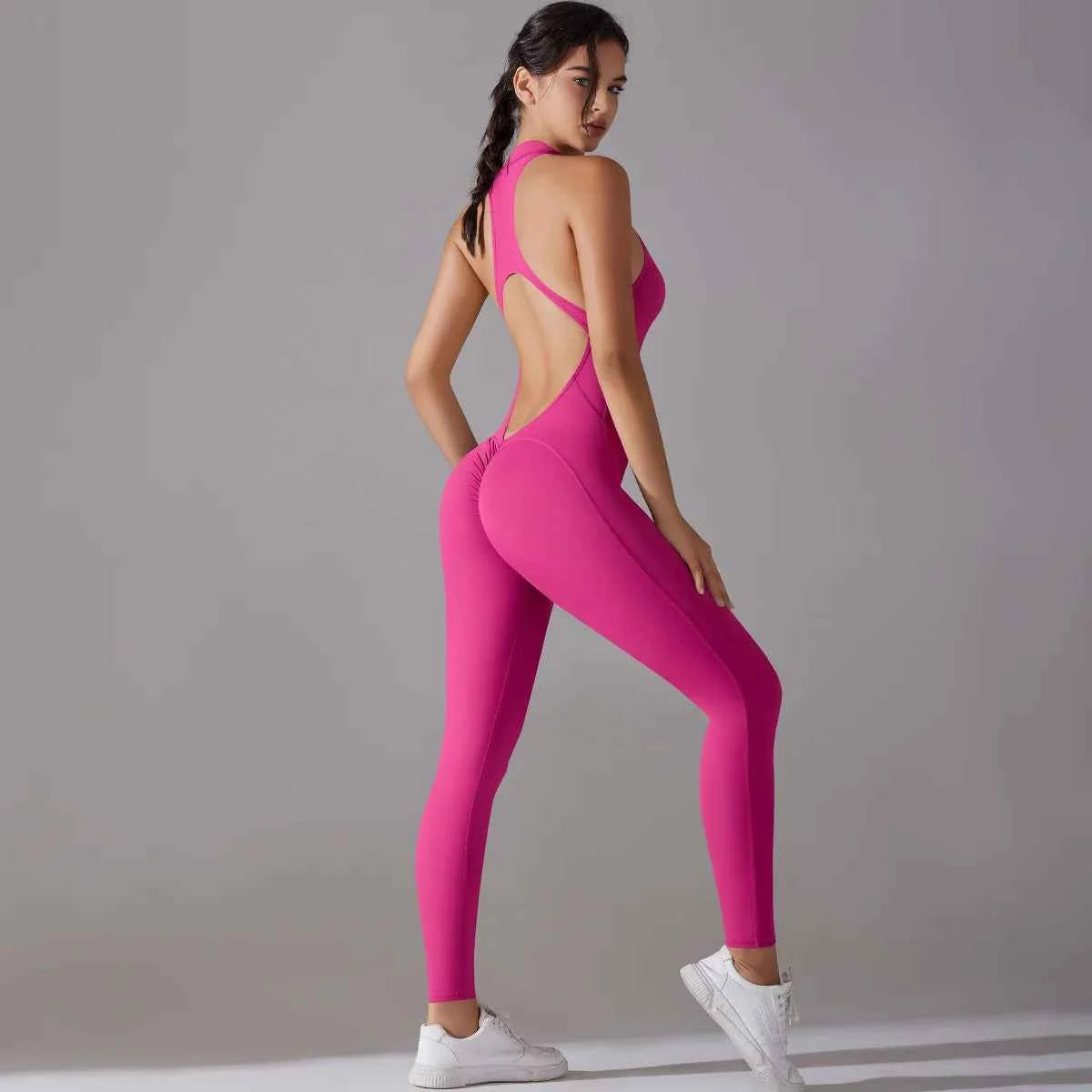 Women’s Tummy Control Butt Lift Sports Bodysuit Fitness Yoga Outfit