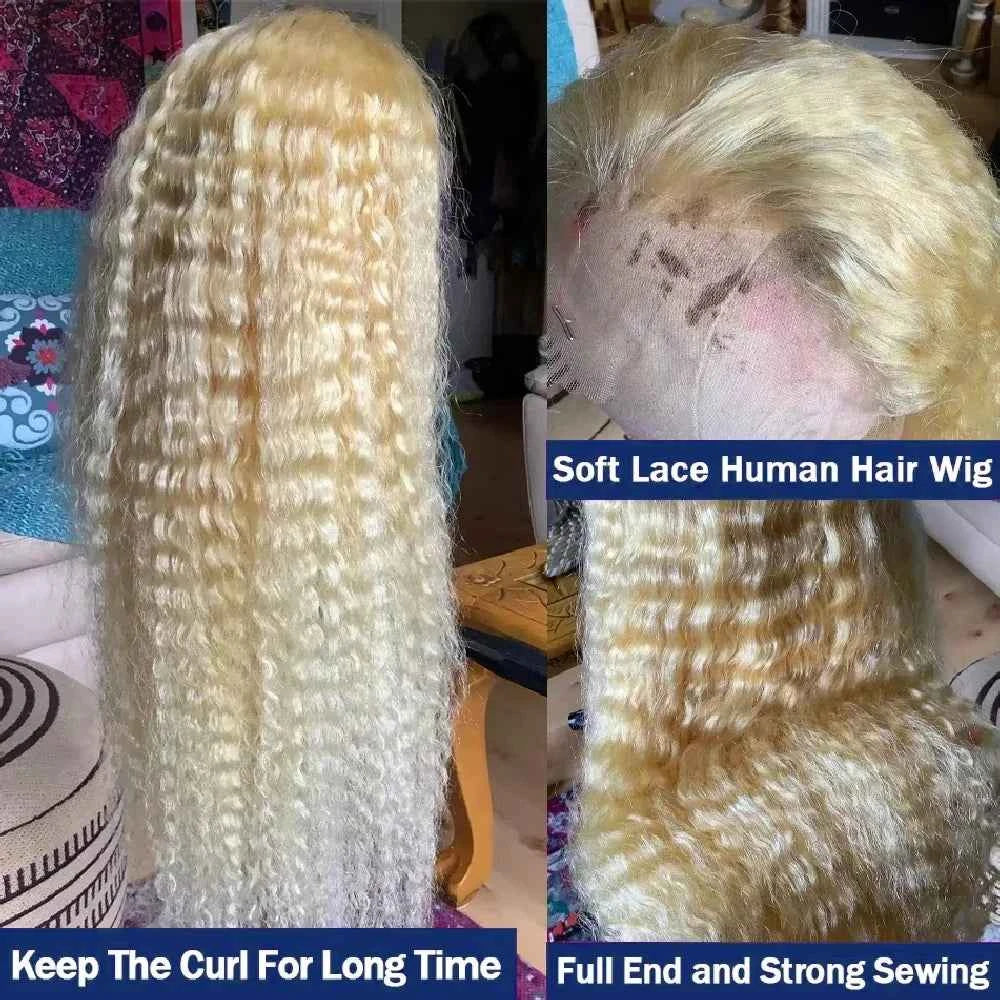 613 Blonde HD Lace Front Wig 13×4 – Jerry Curly Human Hair (10–40 Inch)