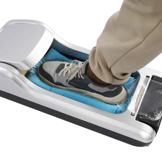 Automatic Shoe Cover Dispenser with 3 Rolls — Hands‑Free Disposable Shoe Films for Home & Office