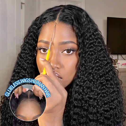Xcurly 30 inch Loose Deep Wave Glueless 5x5 Ready to Wear Lace Closure Wig Pre Plucked Water Curly HD Lace Front Human Hair Wigs