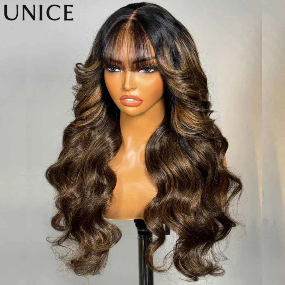 UNice 13×4 Balayage Loose Wave Wig With Bangs Pre‑Everything™ Glueless