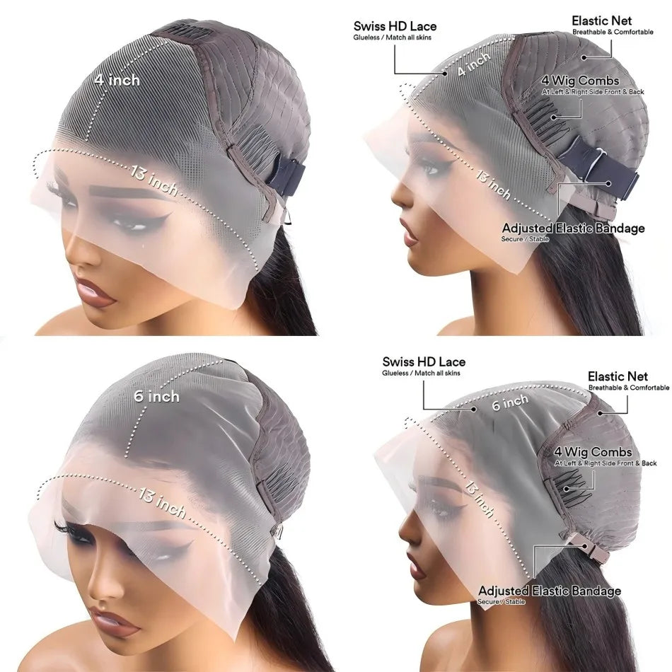 Preplucked HD Lace Frontal Wig - 13x4, Burgundy Body Wave