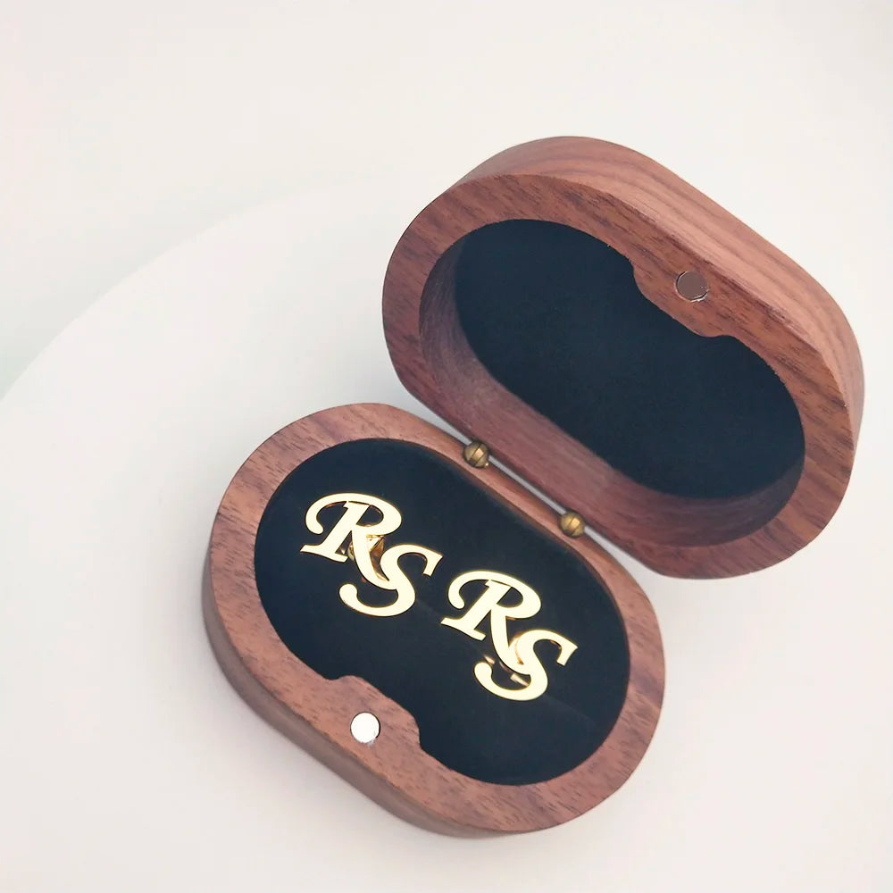 FAIRY FEEL Custom Name Cufflinks – Personalized Stainless Steel Gift