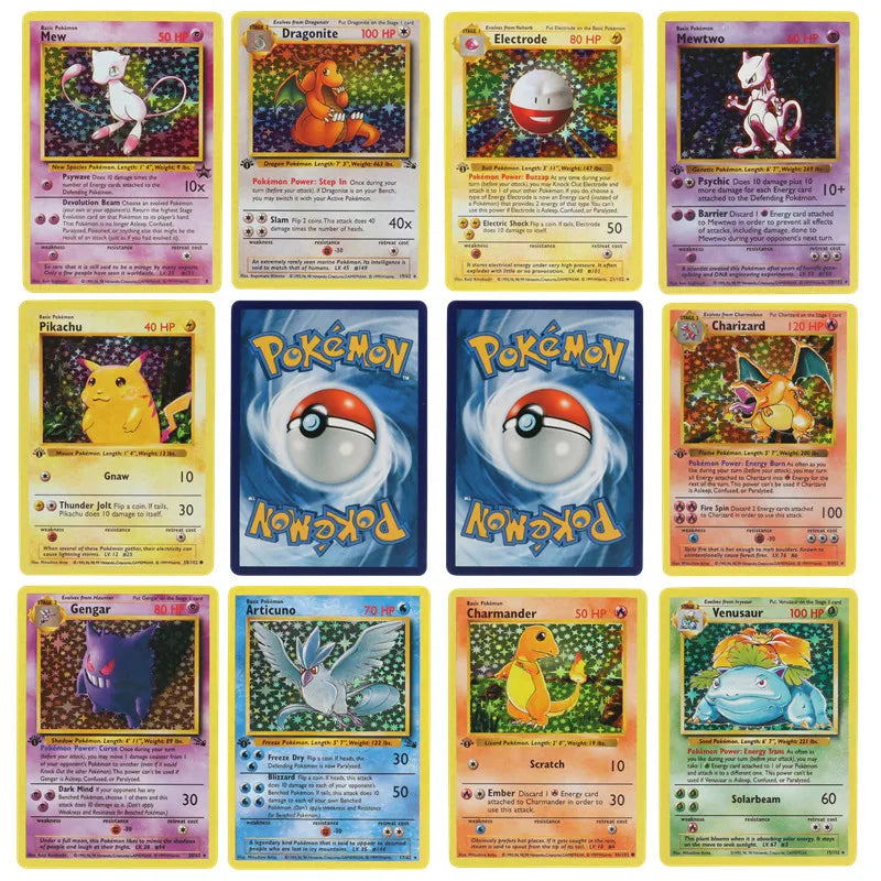 151‑Card 1996 First‑Gen Pokémon Set – Charizard Pikachu Mewtwo Blastoise – English & French