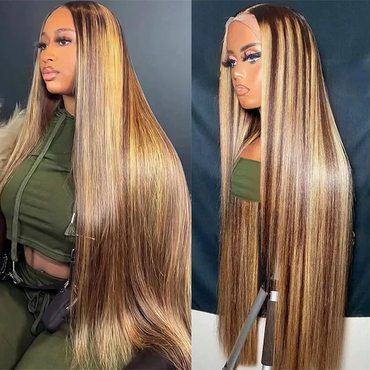 200 Density 13×6 Highlight Wig – Bone Straight HD Lace Frontal (20–30 Inch)