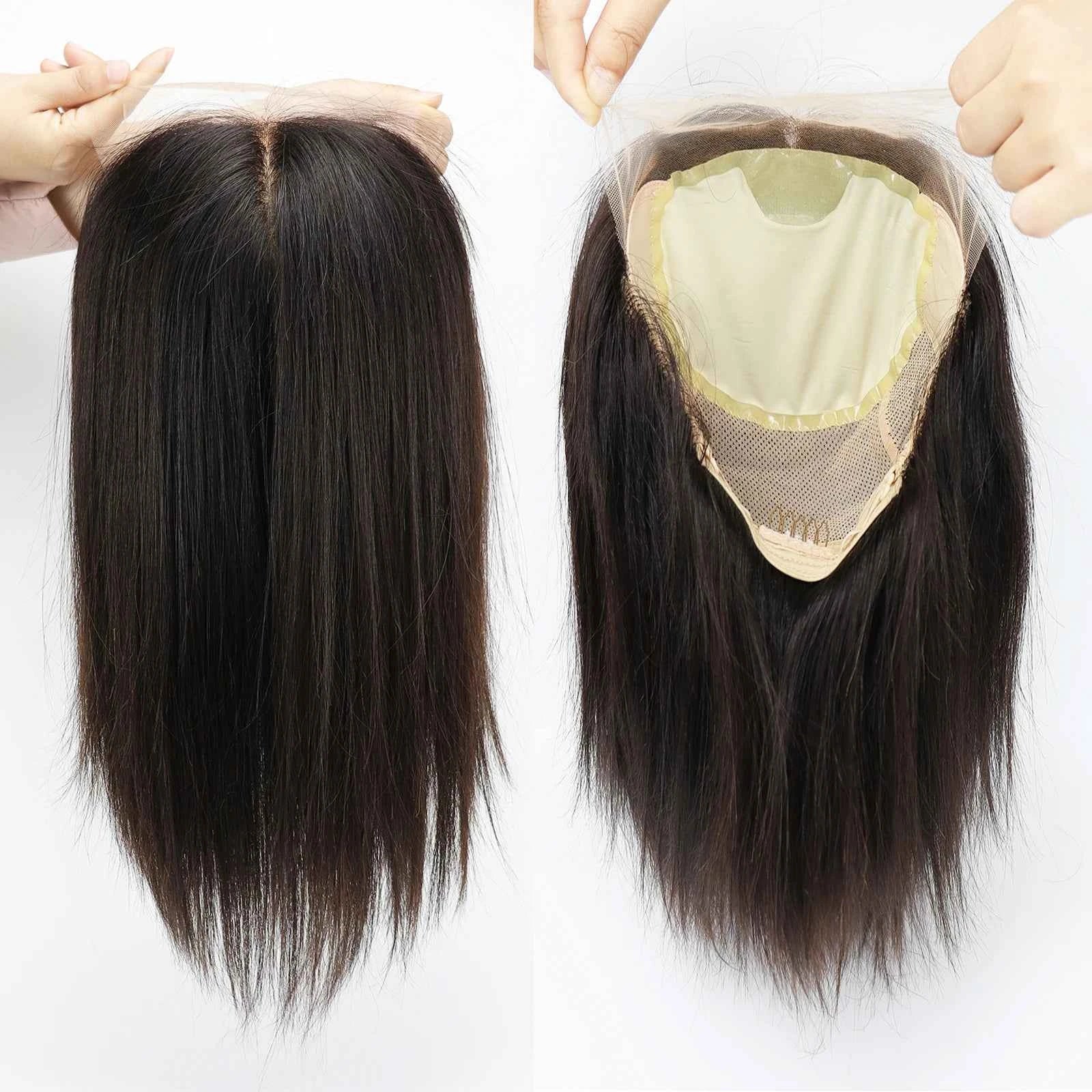 Virgin European Human Hair Silk‑Top Lace Front Medical Wig with PU Perimeter – Natural Scalp Look
