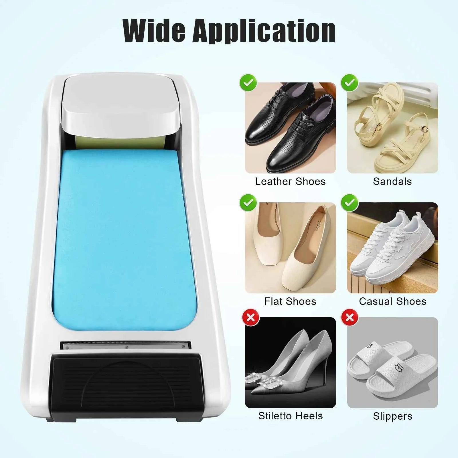 Automatic Shoe Cover Dispenser with 3 Rolls — Hands‑Free Disposable Shoe Films for Home & Office