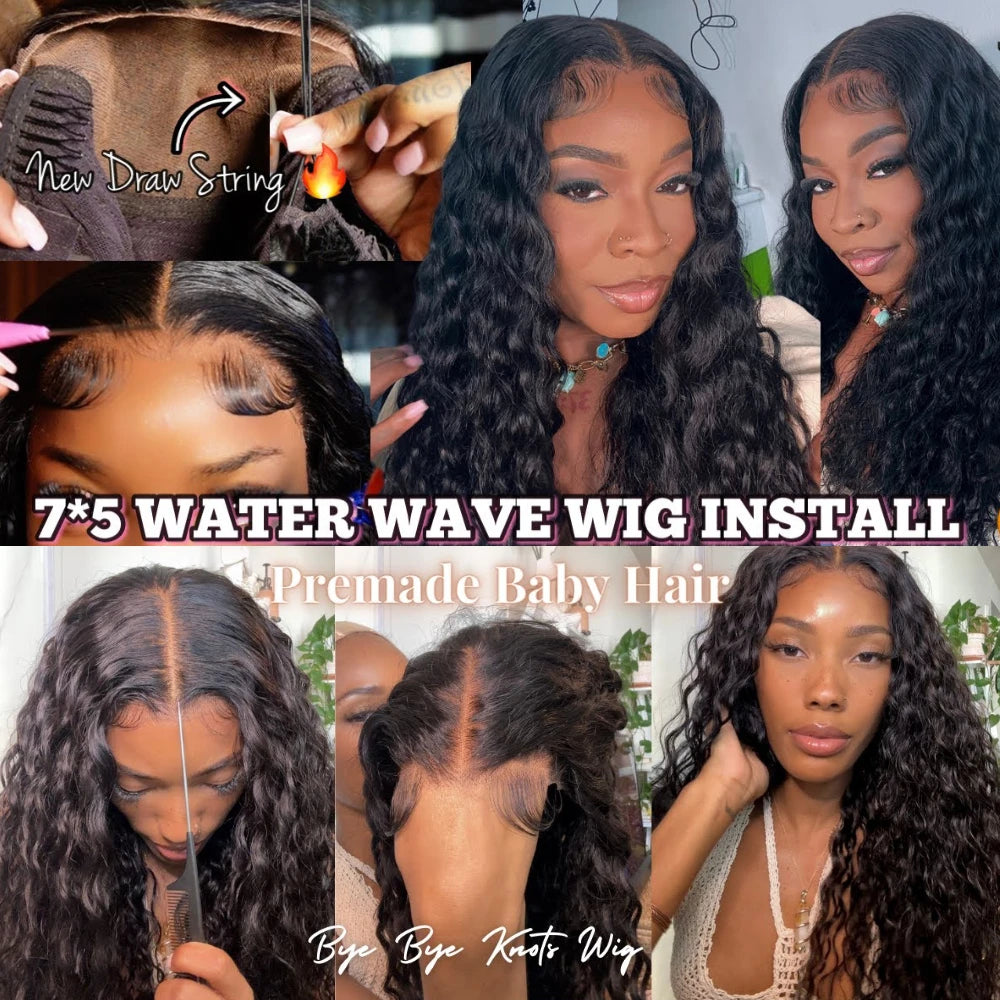 UNICE Water Wave Human Hair Wig Pre‑Cut Pre‑Plucked Glueless 7×5 & 13×4 Lace
