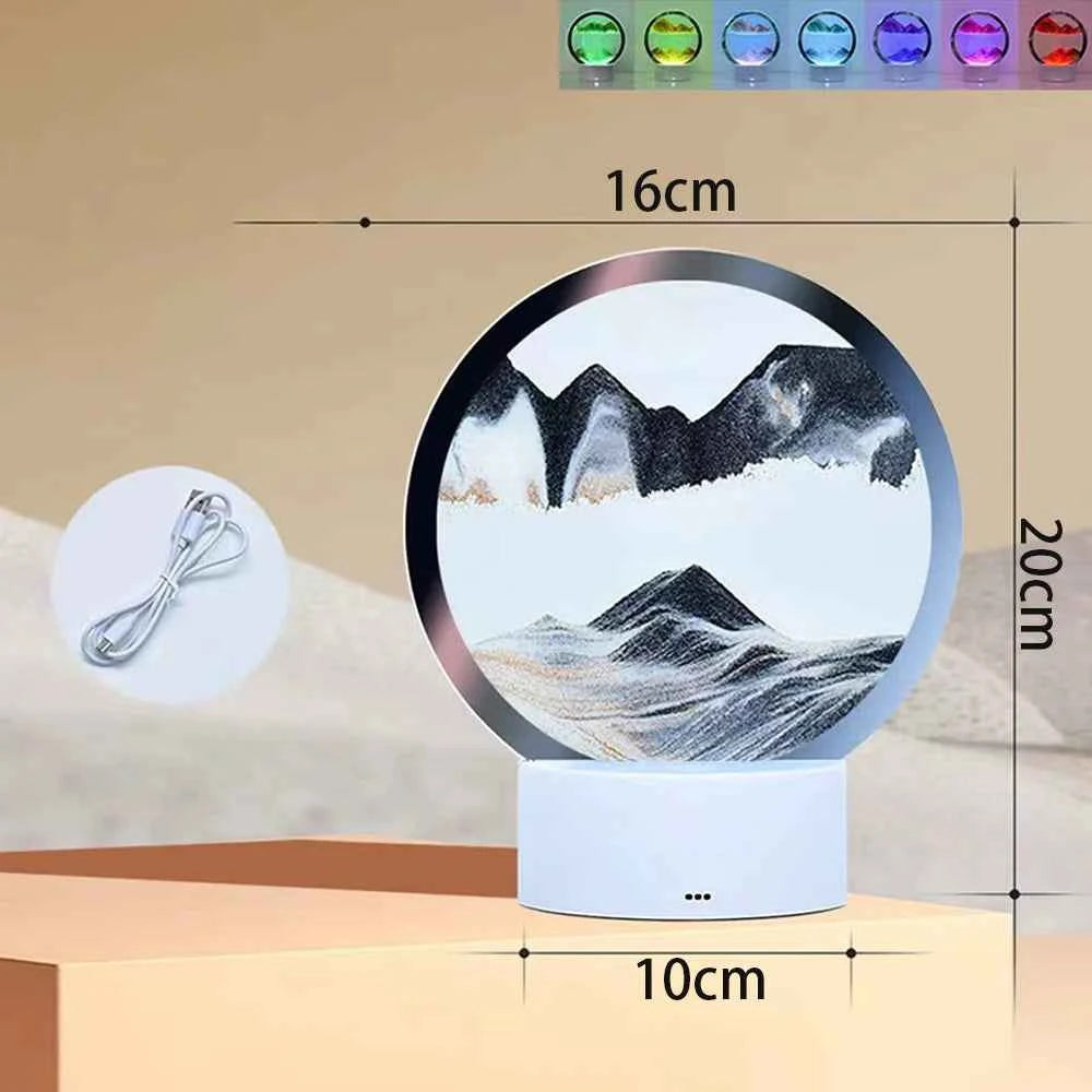 Luminous Hourglass Art Decoration - Creative Quicksand Painting Ornament for Living Room, Office, and Luxury Gifts