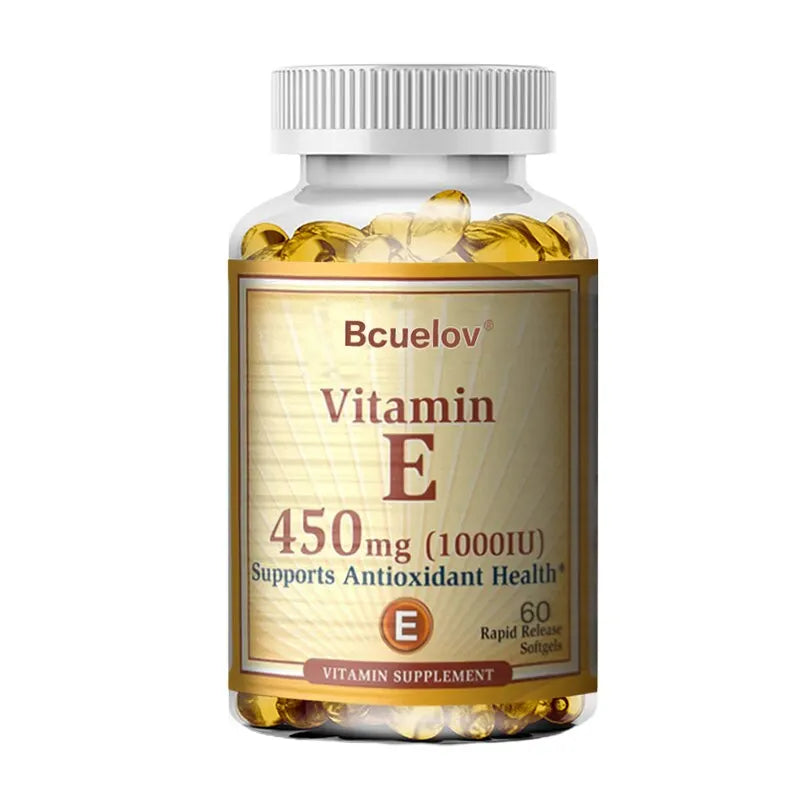Bcuelov Vitamin E Capsules – Daily Antioxidant Support for Skin & Immunity (30–120 Ct)