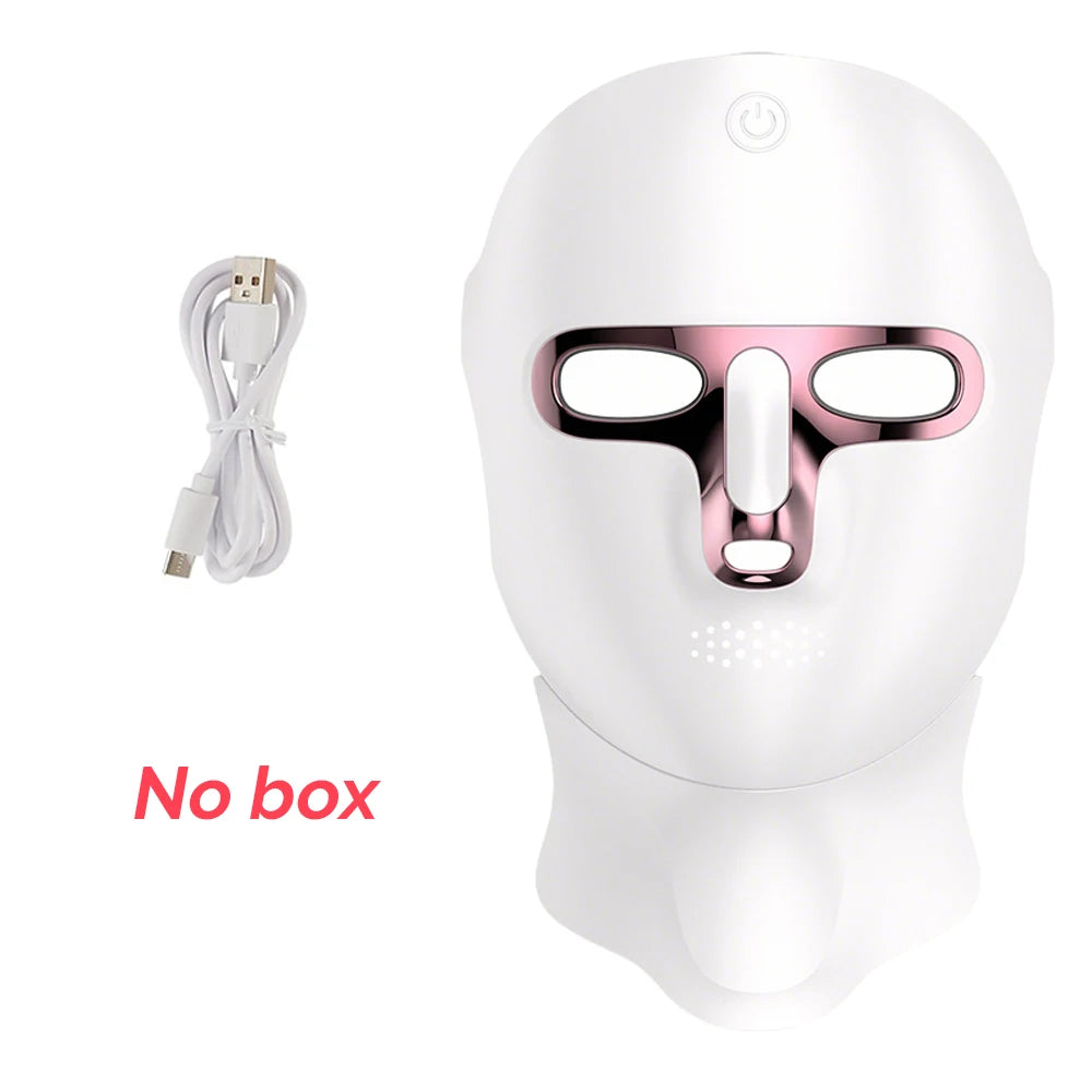 LED Photon Beauty Mask with 7 Light Modes for Whitening, Anti-Wrinkle, and Skin Tightening