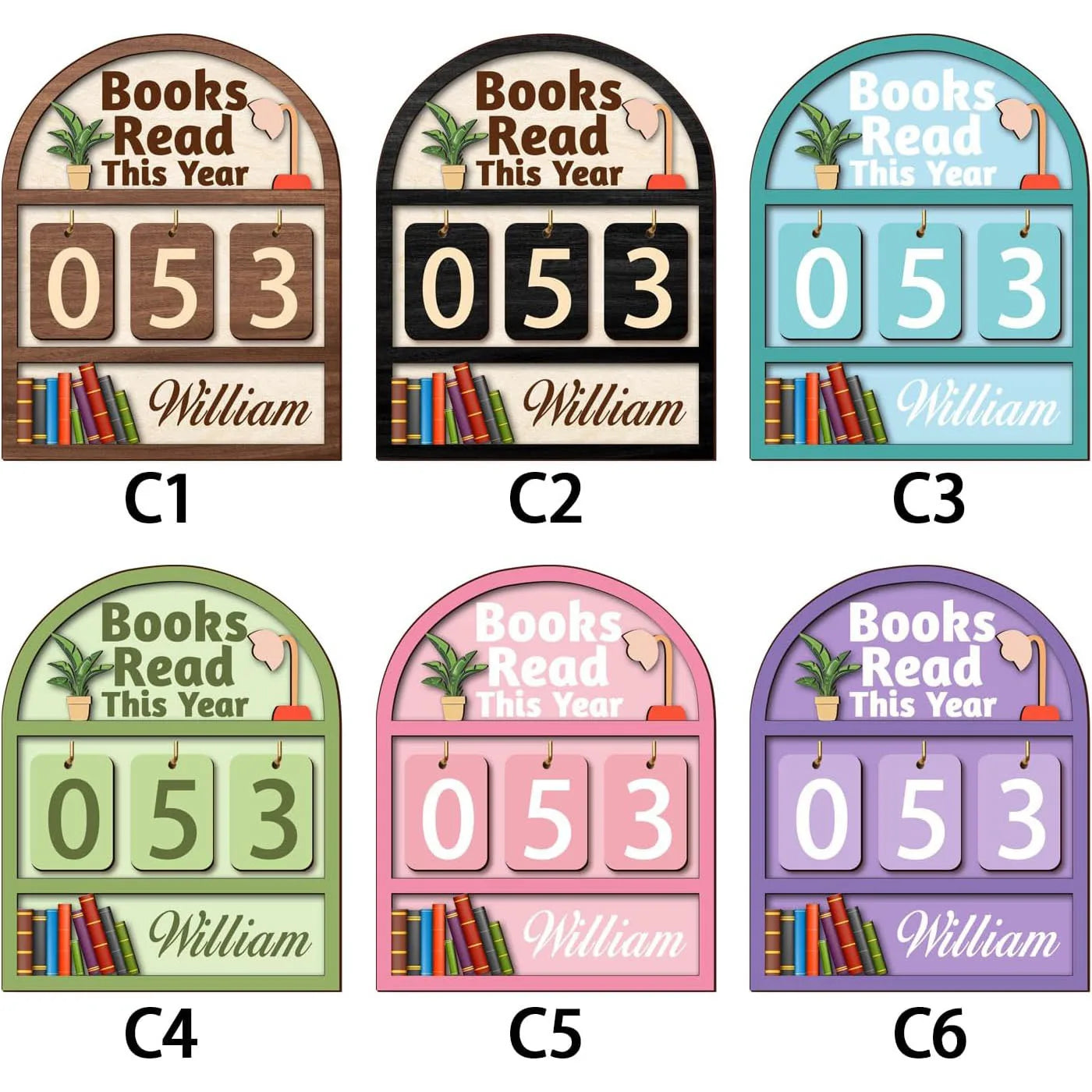 Custom Wooden Book Tracker Sign for Readers - Personalized Books Read Counter & Reading Challenge Tracker
