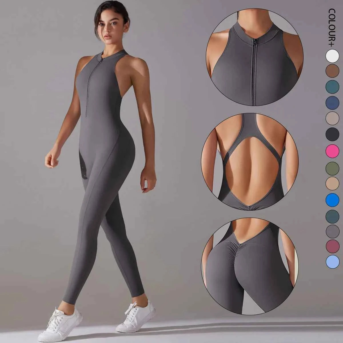 Women’s Tummy Control Butt Lift Sports Bodysuit Fitness Yoga Outfit
