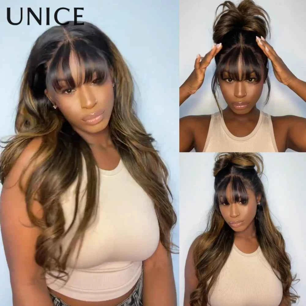 UNice 13×4 Balayage Loose Wave Wig With Bangs Pre‑Everything™ Glueless