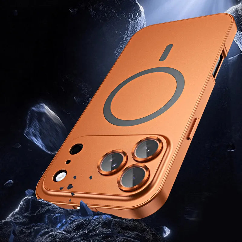 For iPhone Air / 17 Pro Max Magnetic Alloy Snap Case with Lens Ring Film