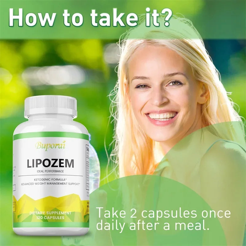 Lipozem Capsules - Boosts Metabolism, Boosts Energy, Burns Fat, Suppresses Appetite, Promotes Digestive Health, Boosts Immunity