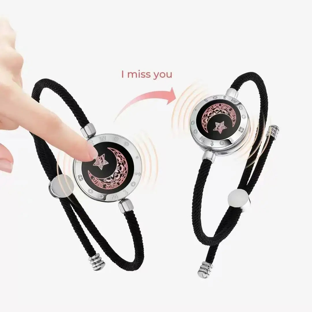 TOTWOO Long Distance Touch Bracelets for Couples ,Light up&Vibration Relationship Gifts for Lovers Smart Jewelry Love Bracelets