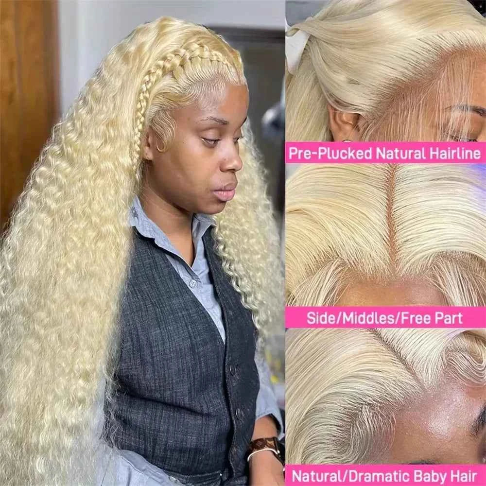 613 Blonde HD Lace Front Wig 13×4 – Jerry Curly Human Hair (10–40 Inch)