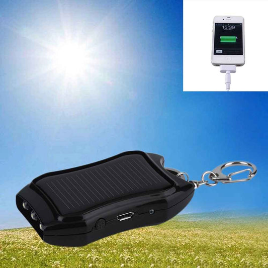 Mini Solar Emergency Charger with LED Light, 1200mAh Portable Power Bank