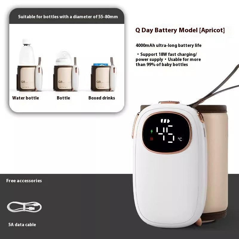 Universal Milk Mixer – Silicone Body, Rechargeable Q8 Apricot Design (5000mAh/8000mAh), 18W Power